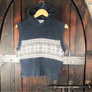 Espirt wool cropped hoodie sleeveless sweater L